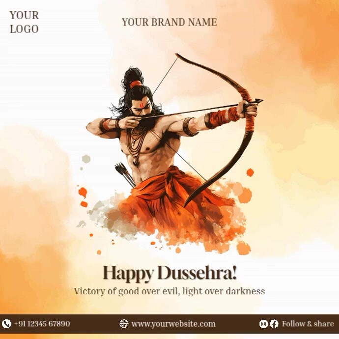 Plantilla de Happy Dussehra Vijayadashami Greetings Video Social Media ...