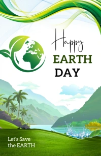 Happy Earth Day Celebration Poster Template Tabloid