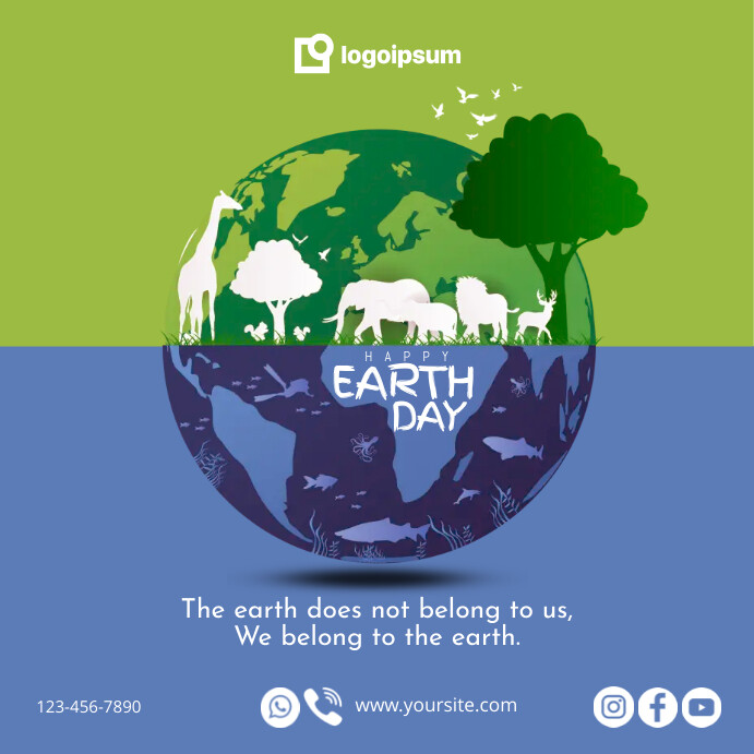 Happy Earth Day Instagram Post template