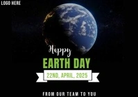 Happy earth day poster ad design Postcard template