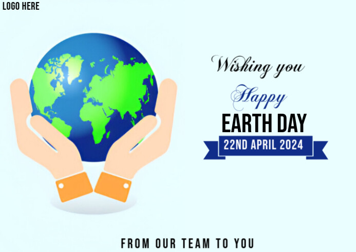 Happy earth day poster ad design Postcard template