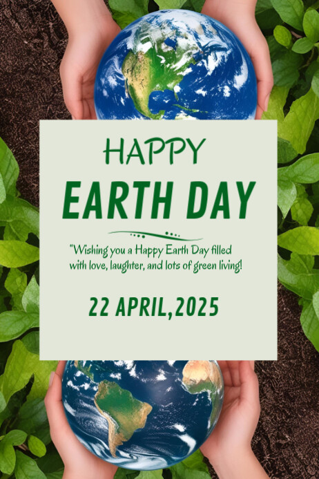 Happy Earth Day template 2025 Cartaz