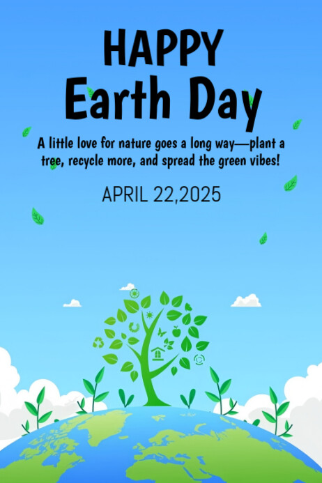 Happy earth day template 2025 Plakkaat