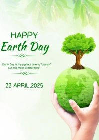 Happy Earth Day template 2025 A4