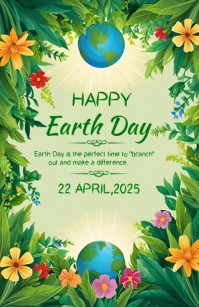 Happy Earth Day template 2025 Mezza pagina Wide