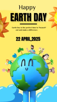 Happy Earth Day template 2025 เรื่องราวบน Instagram