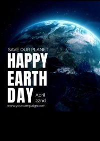 happy earth day video A4 template