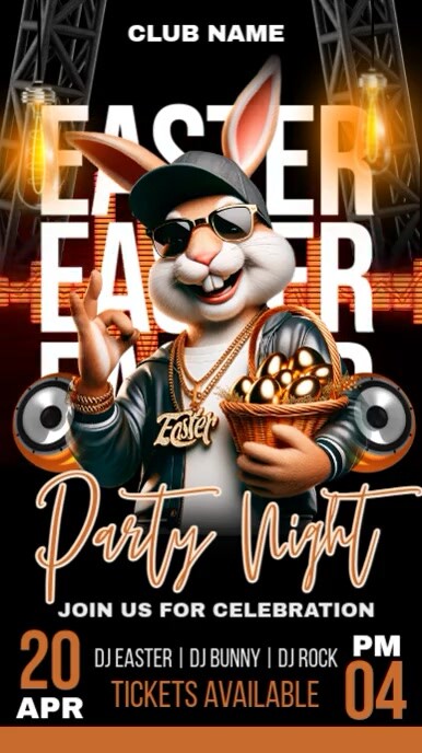 easter party,easter musical night,event Instagram Story template