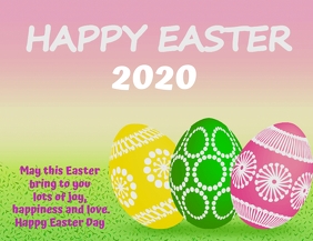 Happy Easter 2020 flyer template