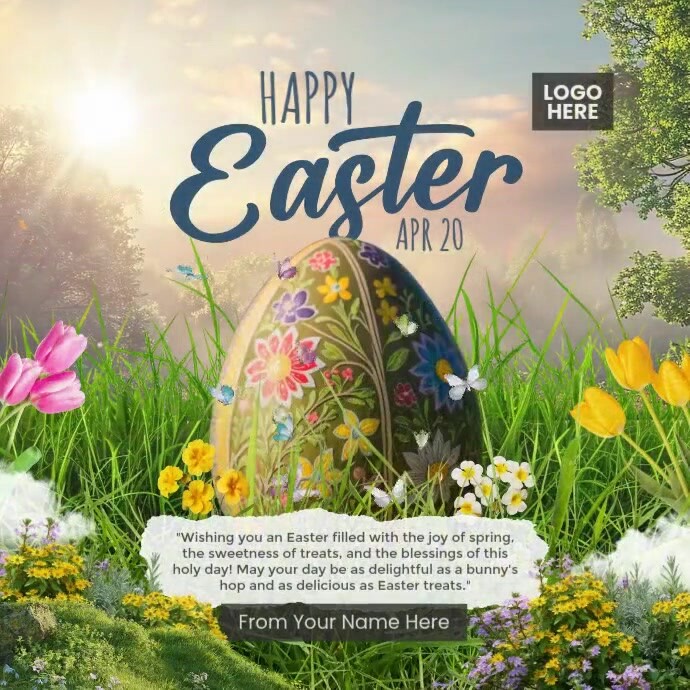Copy of Happy Easter Best Wishes Post Template | PosterMyWall