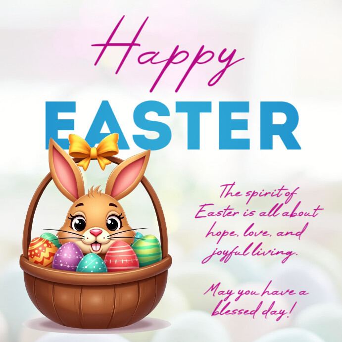 happy easter card, easter greetings message Template | PosterMyWall