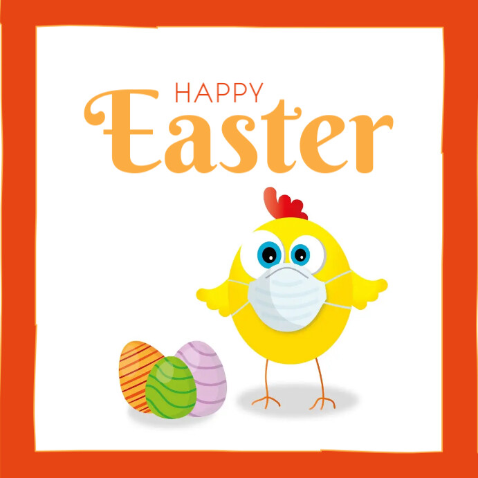 Happy Easter Corona Covid19 Mask chicken Iphosti le-Instagram template