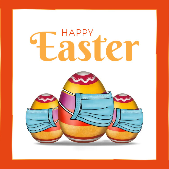 Happy Easter Corona Covid19 Mask egg Instagram 帖子 template