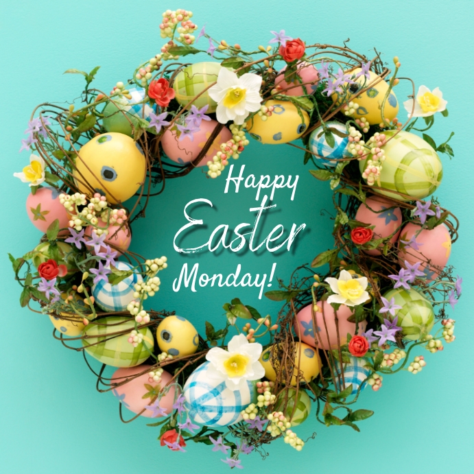 Copy of happy easter day,easter monday greeting card PosterMyWall