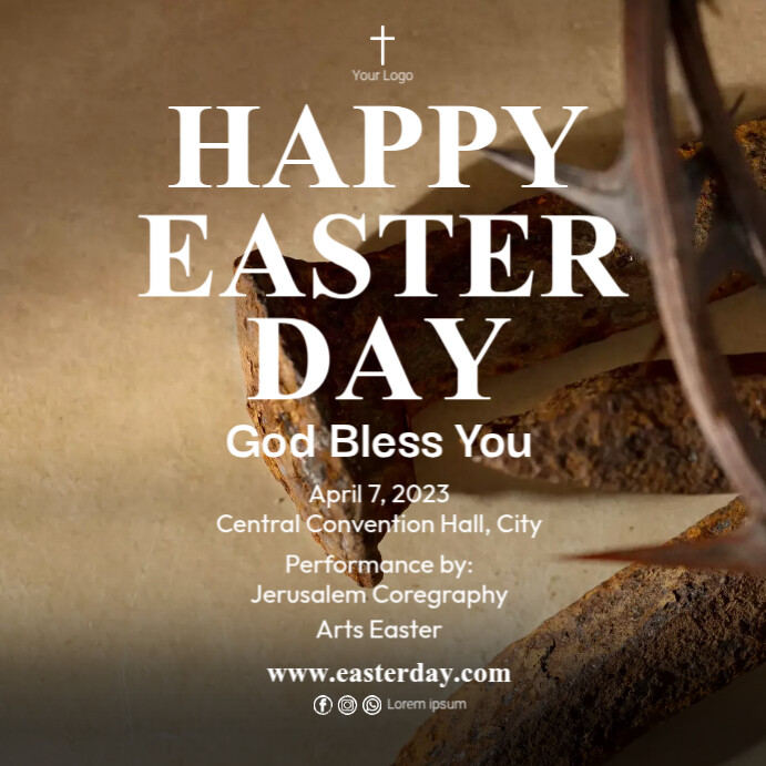 Happy Easter Day Ads Template | PosterMyWall