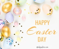 Happy Easter Day Rectángulo Mediano template