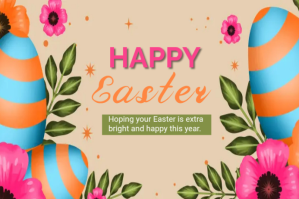 happy easter day  flyer Etiket template