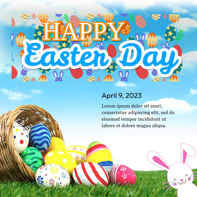 Happy Easter Day New Color Post Instagram Template | PosterMyWall