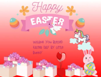 Happy easter day pink template Flyer (US Letter)