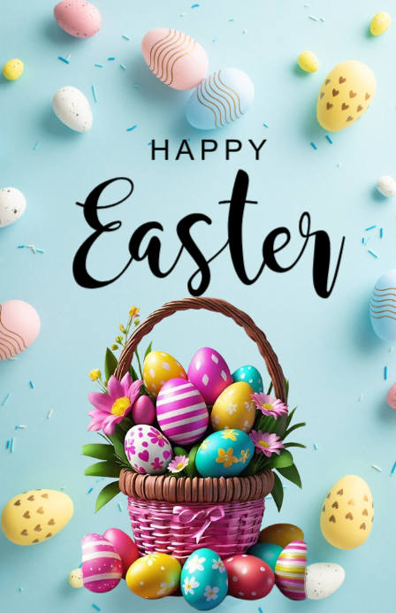 Blue Easter Celebration Tabloid Template | PosterMyWall