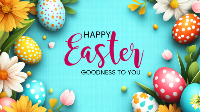Happy Easter Ecrã digital (16:9) template
