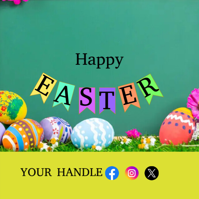 Happy Easter Instagram 帖子 template