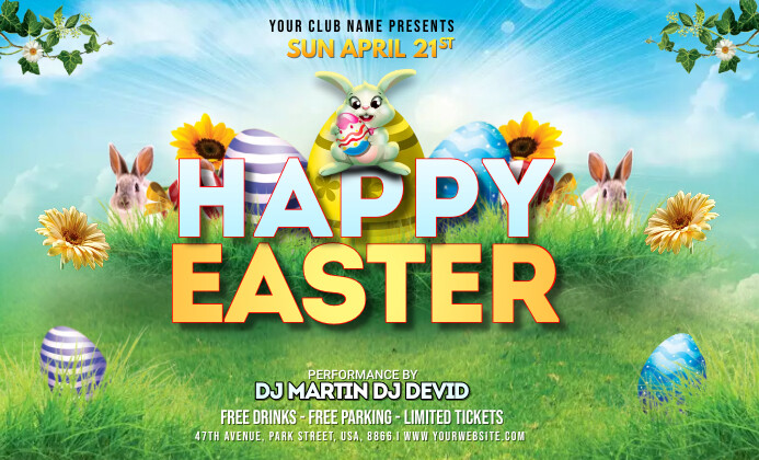 happy easter flyer US Legal template