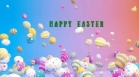 Happy Easter flyer template Tampilan Digital (16:9)