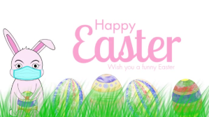Happy Easter Greeting Card Corona Bunny Mask Facebook-covervideo (16:9) template
