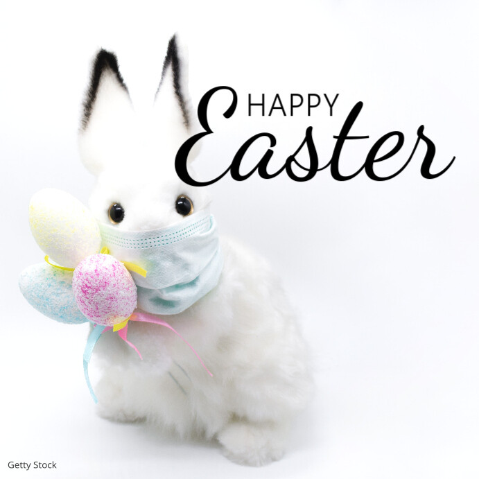 happy Easter Greeting Card Corona Covid egg Template ...