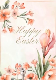 Happy Easter Greeting Card A1 template