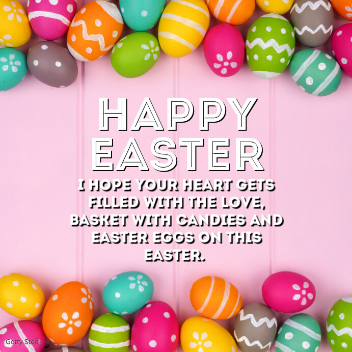 Happy Easter Greeting Card DinA4 Wishes Template | PosterMyWall