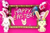 Happy Easter  greeting card video Etiket template