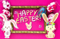 Happy Easter  greeting card video Etiket template