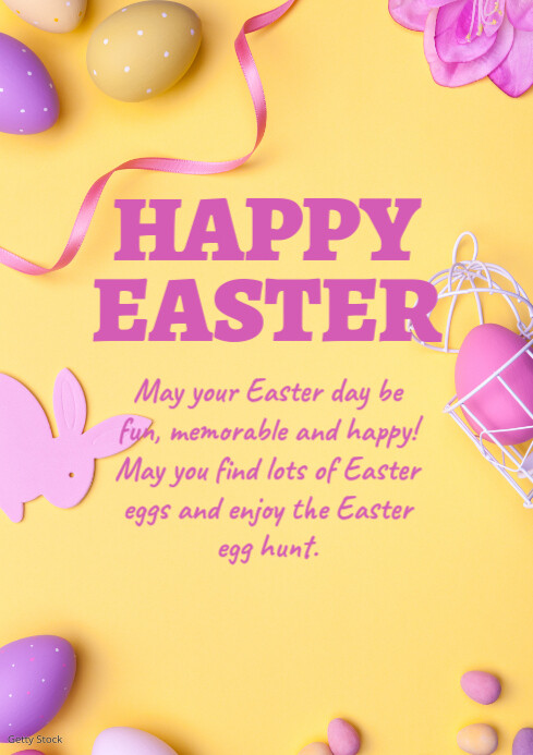 Happy Easter Greeting Card Wishes Text ad Template | PosterMyWall