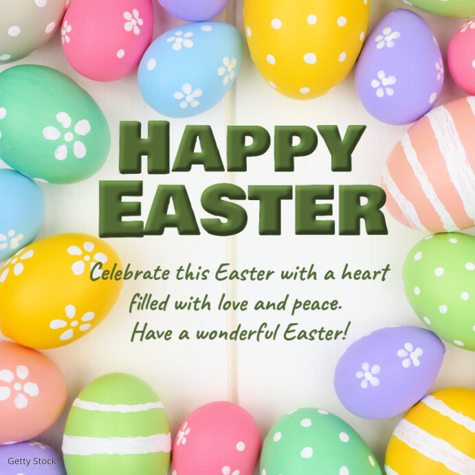 Happy Easter Greeting Card Wishes Text messag Instagram na Post template