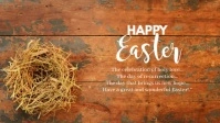 Happy Easter greetings cat wishes family card Facebook Cover Video (16:9) template