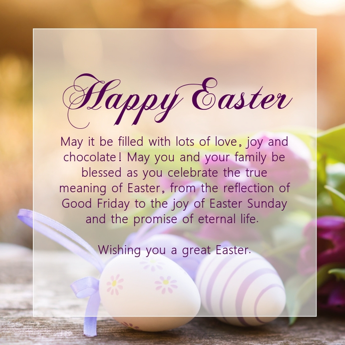 Happy Easter Greetings Message Wishes Text Ad Post Instagram template