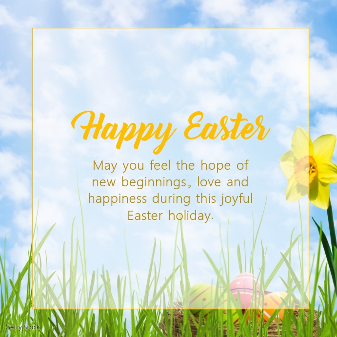 Happy Easter Greetings Message Wishes Text Ad Template | PosterMyWall