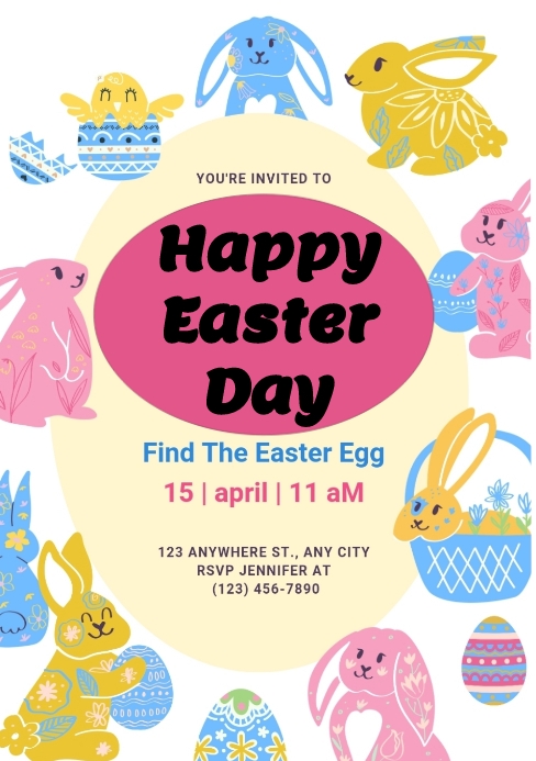Easter Work Invite Happy Easter invitation Template | PosterMyWall