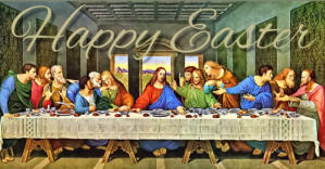 Happy Easter Last Supper Art for Facebook template
