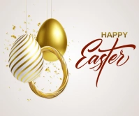 Happy easter lettering background Rectángulo Grande template