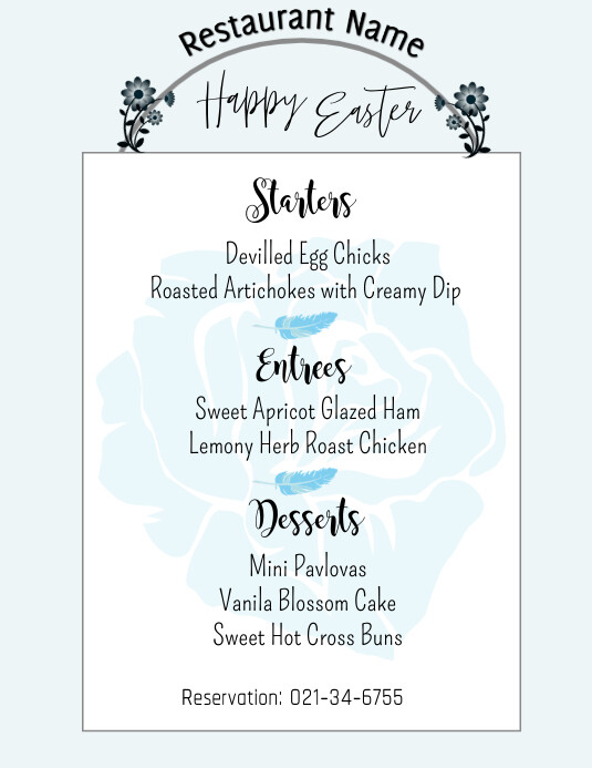 Happy Easter Menu Card Template | PosterMyWall
