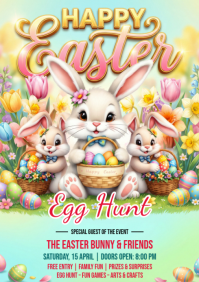 Happy Easter Party, A4 template