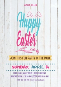 Happy Easter Party Flyer Template A5