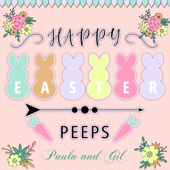 Happy Easter Peeps Template PosterMyWall