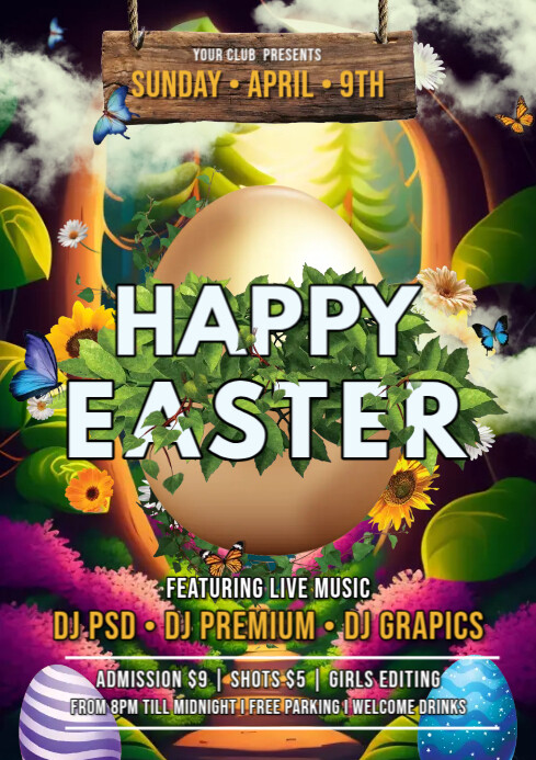 Easter Programme Poster Happy Easter Poster Template | PosterMyWall