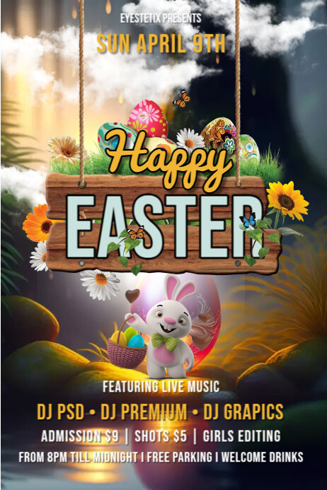Happy Easter Poster Template PosterMyWall