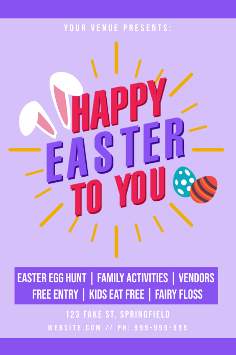 Happy Easter Poster Template PosterMyWall