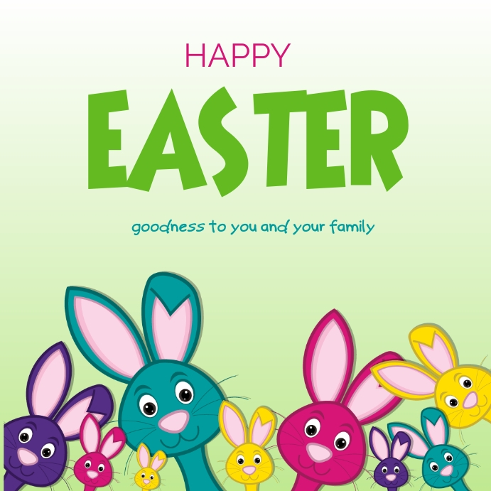 Happy Easter rabbit template | PosterMyWall